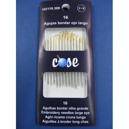 Agujas coser ojo grande