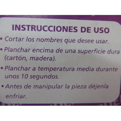 Impresión de nombres en cinta termo adhesiva