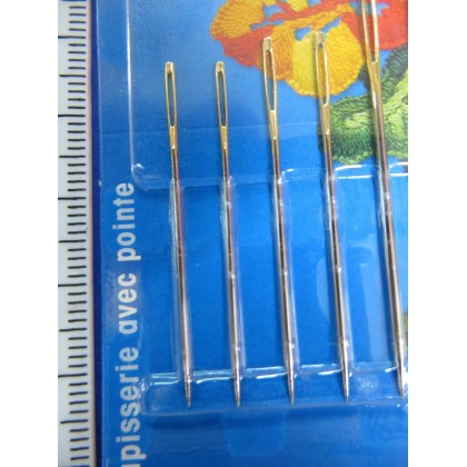 Agujas para bordar con punta