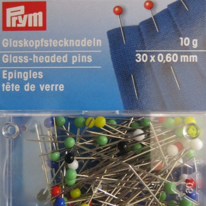 Alfileres cabeza de vidrio